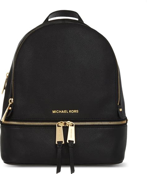 black michael kors backpack|Michael Kors black leather backpack.